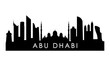 Abu Dhabi skyline silhouette. Black Abu Dhabi city design isolated on white background.