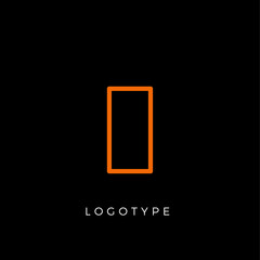 Aufkleber - Geometric shape letter I, line monogram, decorative logo concept, linear monogram for architecture office, minimal style vector logo.