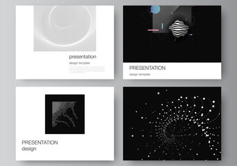 Vector layout of the presentation slides design business templates, template for presentation brochure, brochure cover, report. Abstract technology black color science background. High tech concept.