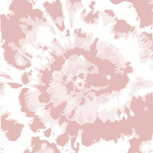 Vector Flower. Ethnic Print. Pink Craft Art Decoration. Blush Summer Fashion. Tie Dye Spiral. Space Dyed Fabric. Vector Shirt Print. Tie Dye Texture. Ink Textured. Boho Fashion.