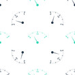 © mingirov - Green Motor gas gauge icon isolated seamless pattern on white background. Empty fuel meter. Full tank indication. Vector.
