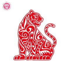 Wall Mural - Chinese Zodiac Sign of Tiger vector