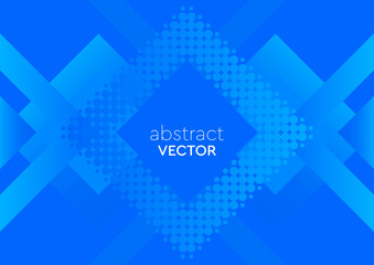 Horizontal bright blue abstract background with graphic elements and text. Vector illustration.