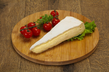 Brie cheese triangle served salad