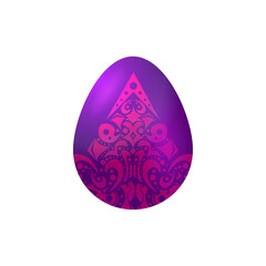 Wall Mural - 3d purple egg easter vector design isolated on white background