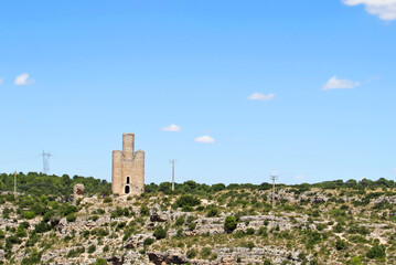 View of Torre de los Alarconcillos from the town of Alarcon. 