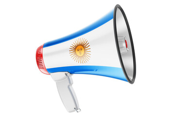 Wall Mural - Megaphone with Argentinean flag, 3D rendering