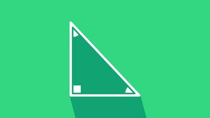 Sticker - White Triangle math icon isolated on green background. 4K Video motion graphic animation