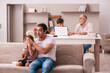 © Elnur - Three generations at home during pandemic