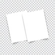 © dibas99 - Two sheets of A4 white paper mock up on a transparent background. Vector illustration .