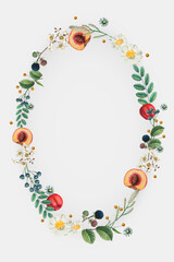 Wall Mural - Floral wreath vector with design space