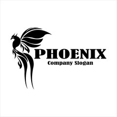 Wall Mural - Phoenix bird black simple logo vector