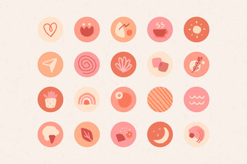 Wall Mural - Instagram story highlights icons set vector