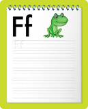 Fototapeta Dinusie - Alphabet tracing worksheet with letter F and f