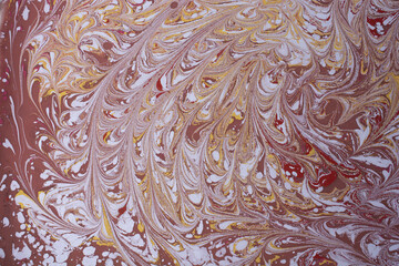 Poster - Abstract oil painting waves with brown and white colors - perfect for wallpapers