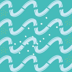 Sticker - Abstract blue pattern background with brush lines vector design