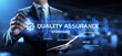 Quality assurance. Standards control and Certification. Business and technology concept.