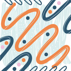 Sticker - Abstract pattern background with zig zag scribble vector design