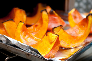 Poster - kabocha squash sections roasted