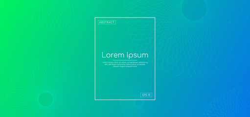 Wall Mural - circle wave line shape design cyan color bright with space.