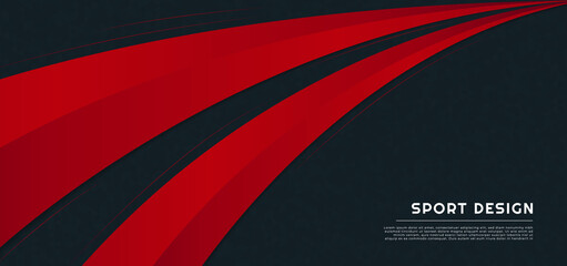 Wall Mural - sport concept abstract background red line curve shape design with space for text.