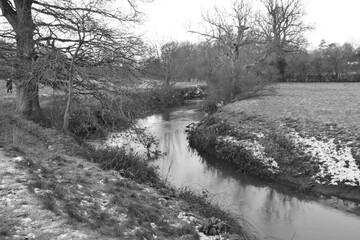 River Mole in Horley, Surrey on January 25 2021 at 8.00 in the morning