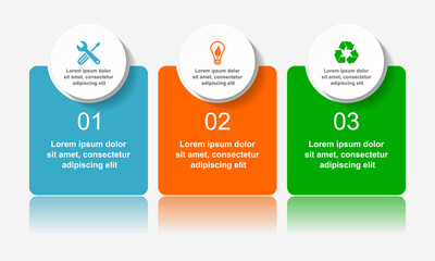 Leinwandbilder - Infographic circular vector template for presentation, pie chart, diagram, business concept with 3 options