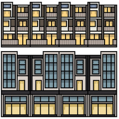 Poster - pixel art set isolated town home loop