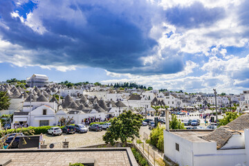 Wall Mural - Panoramic view of the Trulli of Alberobello, Italy.