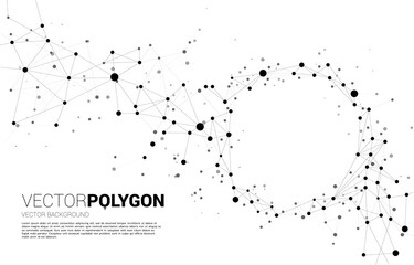 Poster - Vector Wireframe polygonal lines Connect dot Geometric sphere. Concept of Networking technology and futuristic style.
