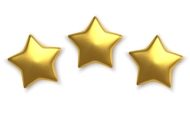 3D Golden star on white background Vector 