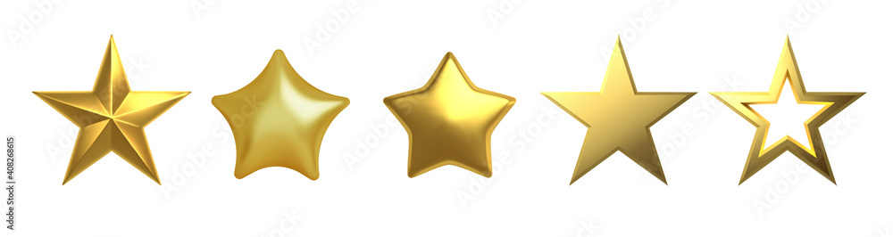 3D Golden star on white background Vector Stock Vector | Adobe Stock