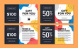 Set of coupon promotion sale for website, internet ads, social media or coupon. Big sale and super sale coupon discount. Coupon discount with vector illustration