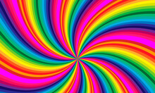 Abstract Rainbow Swirl.Bright Background.Background Of Vivid Rainbow-colored Swirl Twisting Towards The Center.
