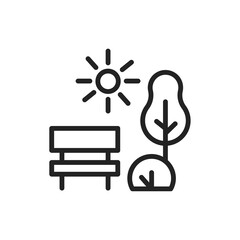 Public park color line icon. Isolated vector element.