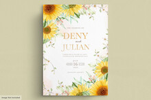 Watercolor Sunflower Invitation Card Set