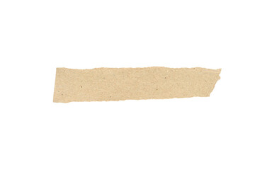 Recycled paper craft stick on a white background. Brown paper torn or ripped pieces of paper isolated on white background with clipping path.