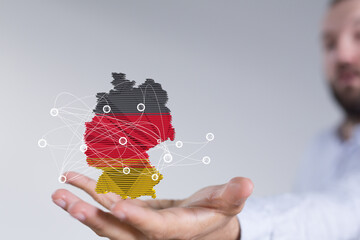 3d germany map digital outline silhouette