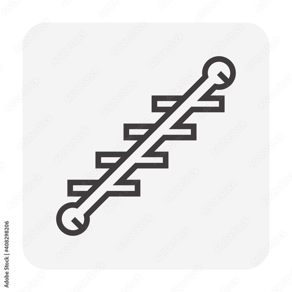 Scaffolding staircase vector icon. Also called ladder or stairway. Item ...