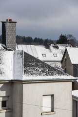 Canvas Print - Belgique Wallonie Gaume Ardenne Habay neige hiver immobilier toit