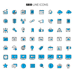 Wall Mural - trendy flat design big seo icons set