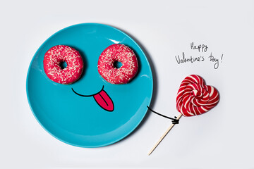 Poster - Funny donuts Valentine's Day concept