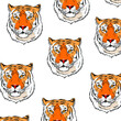 Background pattern with a hand drawn tiger