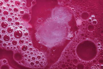 Aufkleber - Close up Beautiful abstract soap bubbles. Background pattern for design. Macro photography view.