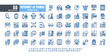© KP Arts - 64x64 Pixel Perfect. Internet of Things (IOT). Monochrome Blue Filled Outline Icons Vector. for Website, Application, Printing, Document, Poster Design, etc. Editable Stroke