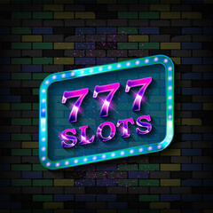 Canvas Print - Neon 777 slots sign.