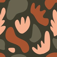 Poster - abstract organic floral shapes seamless pattern