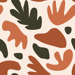 Poster - Abstract Organic Floral Shapes Seamless Pattern