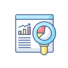 Poster - Web analyst RGB color icon. People who are responsible for analyzing maintenance and web development costs of project. Isolated vector illustration