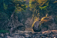 Khosta¬†River Flowing Between Rocks In Devils Gate Canyon